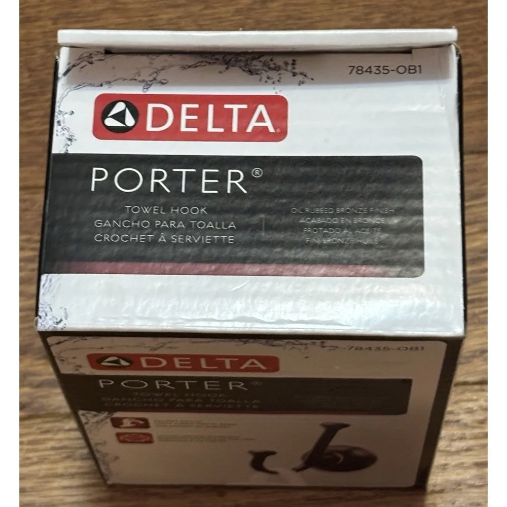 Delta 78435-OB1 Porter Multi-Purpose Robe Towel Hook, Oil Rubbed Bronze